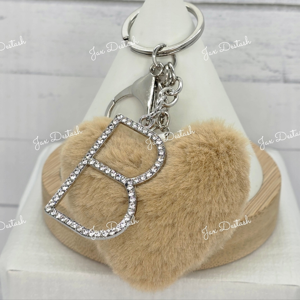 Monogrammed Purse/Key Heart Puff Charms - Picture 3 of 10